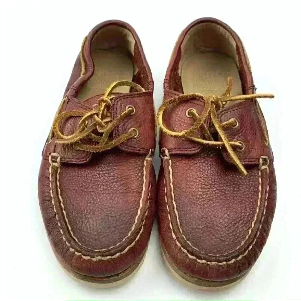 Frye boys sully boat shoes size 2 red leather